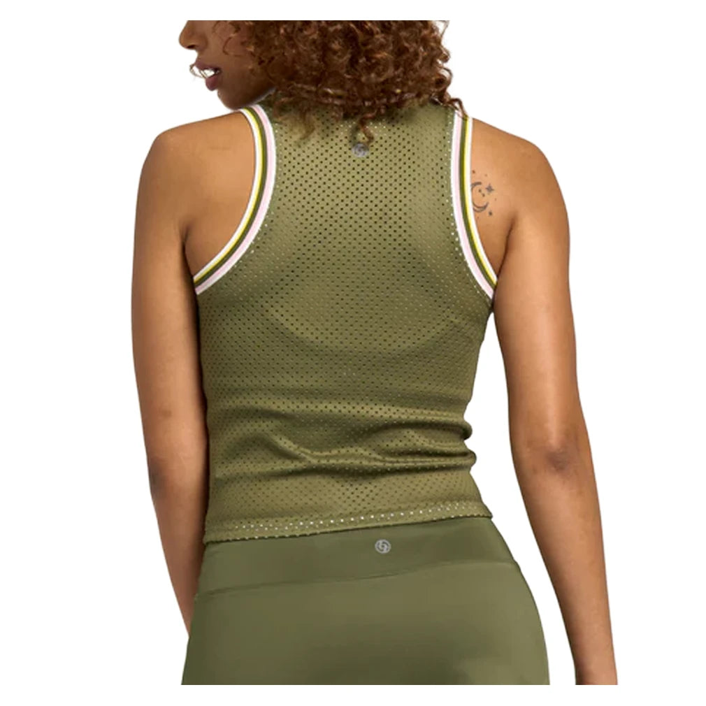 Women's Varsity Court Tank Avocado and Multicolor