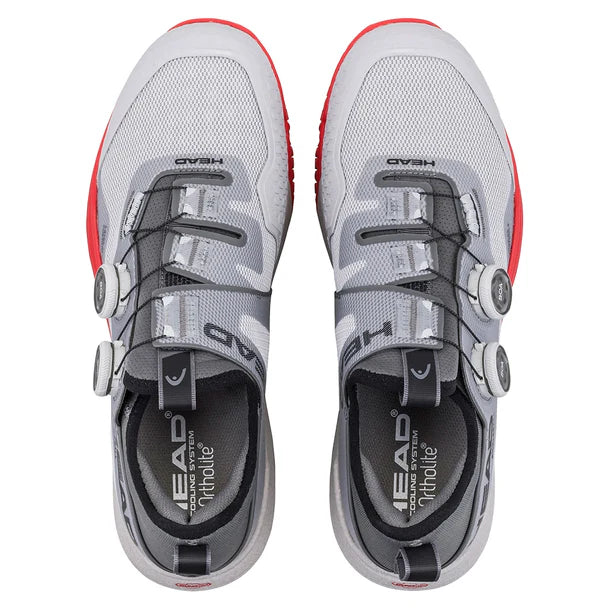 Men's Motion Pro BOA Pickleball Shoes Light Grey and Red