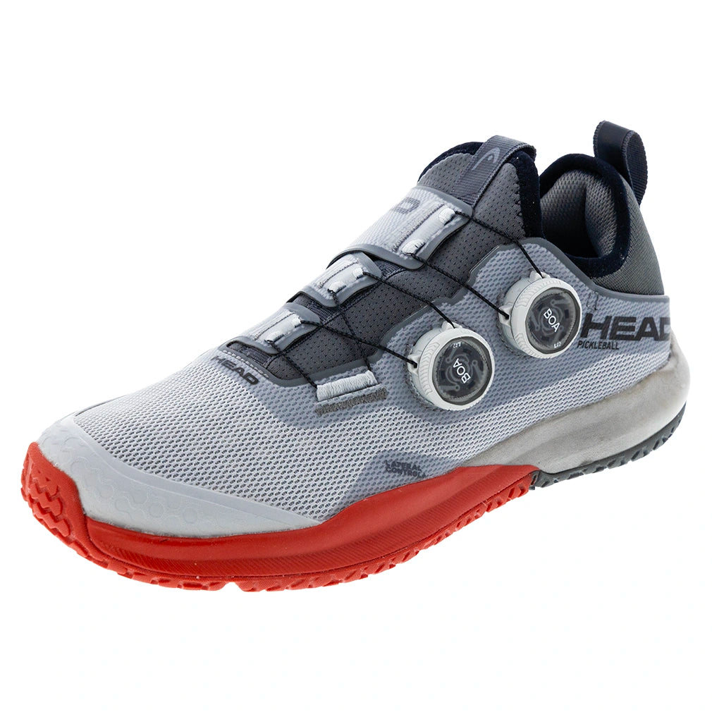 Men's Motion Pro BOA Pickleball Shoes Light Grey and Red
