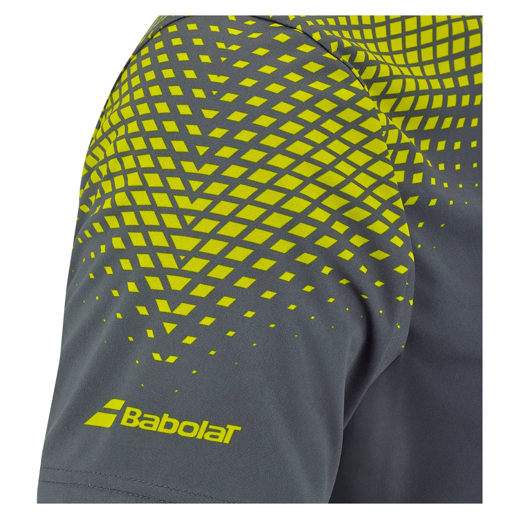 Men's Aero Crew Neck Tee Grey and Aero, Babolat, Pickleball Express, 2MS26011W-3027-3