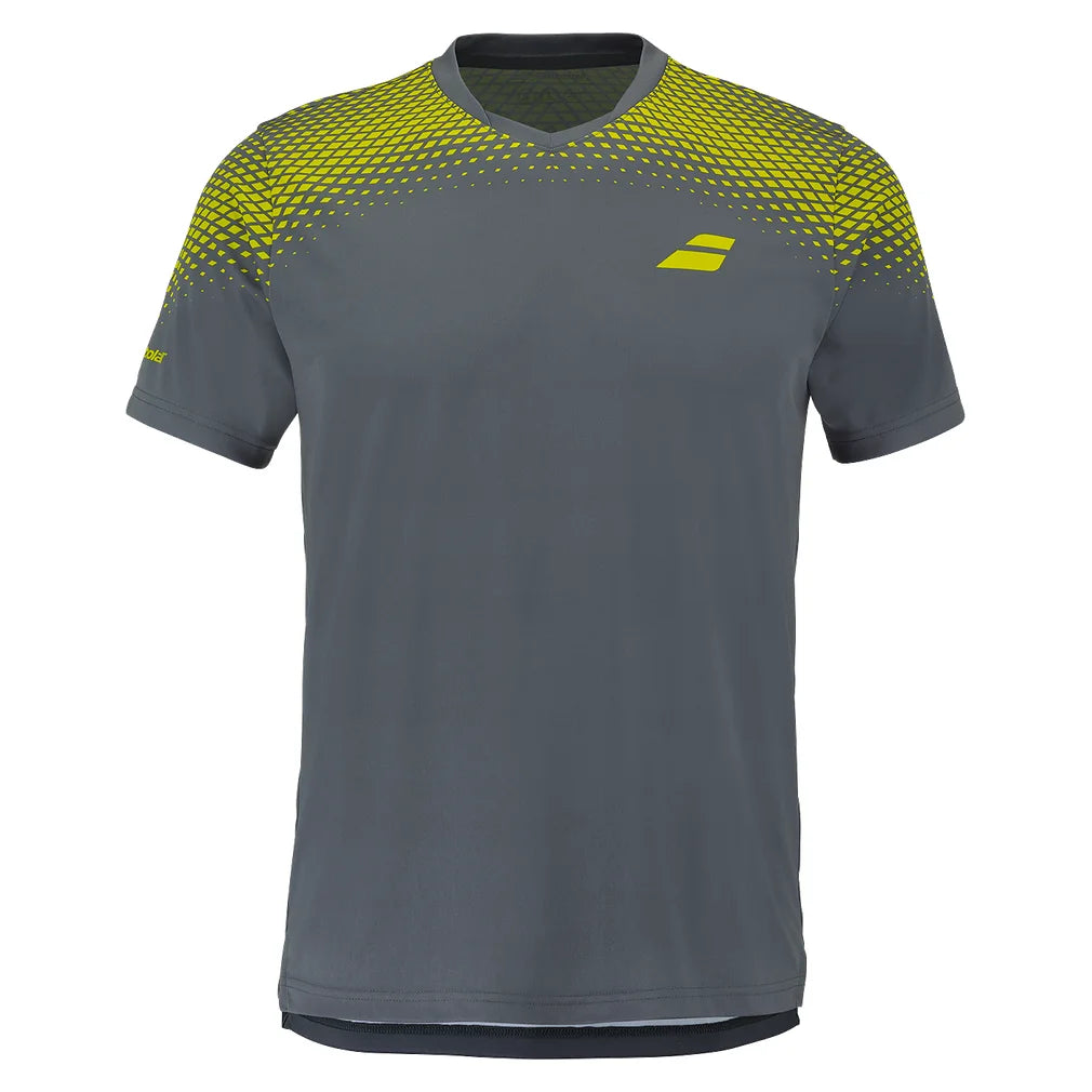 Men's Aero Crew Neck Tee Grey and Aero, Babolat, Grey/Aero, Pickleball Express, 2MS26011W-3027-GREY-AERO-1