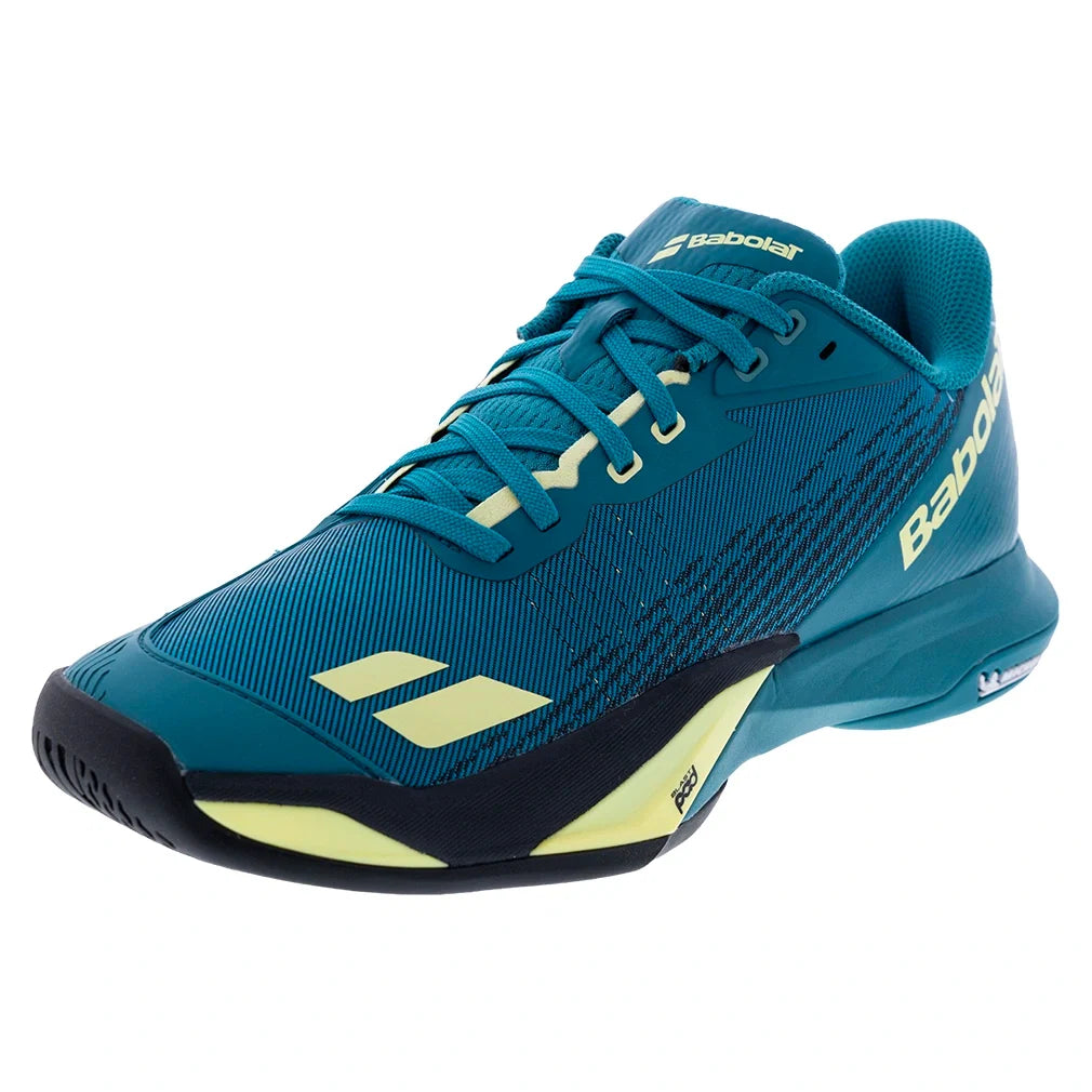 Men's Jet Mach 4 All Court Shoes Blue and Lime Yellow