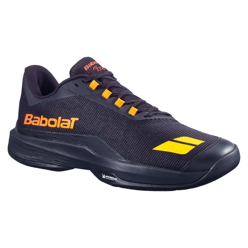 Men's Jet Tere 2 All Court Tennis Shoes Black and Sunset, Babolat, Black/Sunset, Pickleball Express, 30F26649C-2054F26-BLACK-SUNSET-1