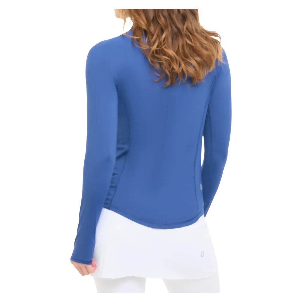 Women's Mock Zip Long Sleeve Top Navy, BloqUV, Pickleball Express, 3100-NVYF26-2