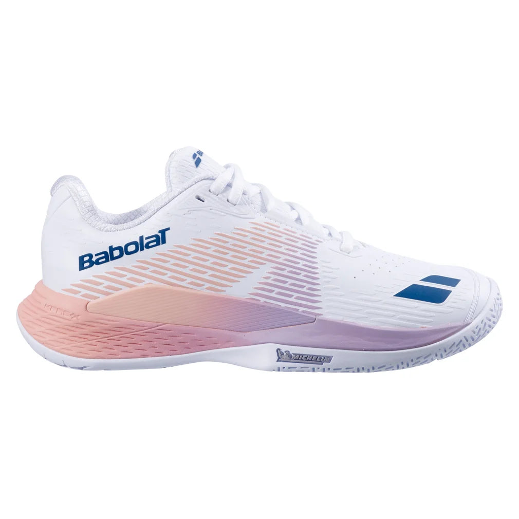 Women's Propulse Storm All Court Tennis Shoes White and Sunset, Babolat, Pickleball Express, 31F26447B-1120F26-1