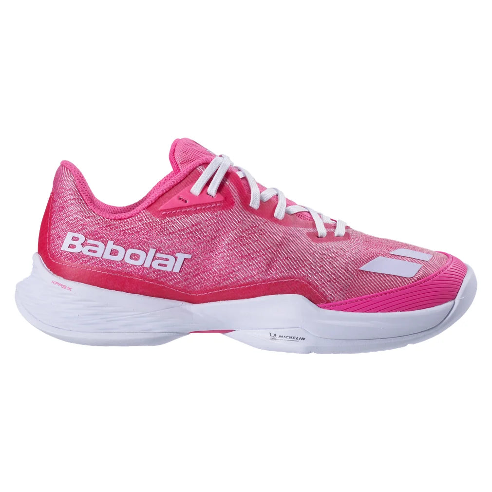 Women's Jet Mach Pickleball Shoes Fluo Pink and White, Babolat, Pickleball Express, 3A1F26B933-5087F26-1