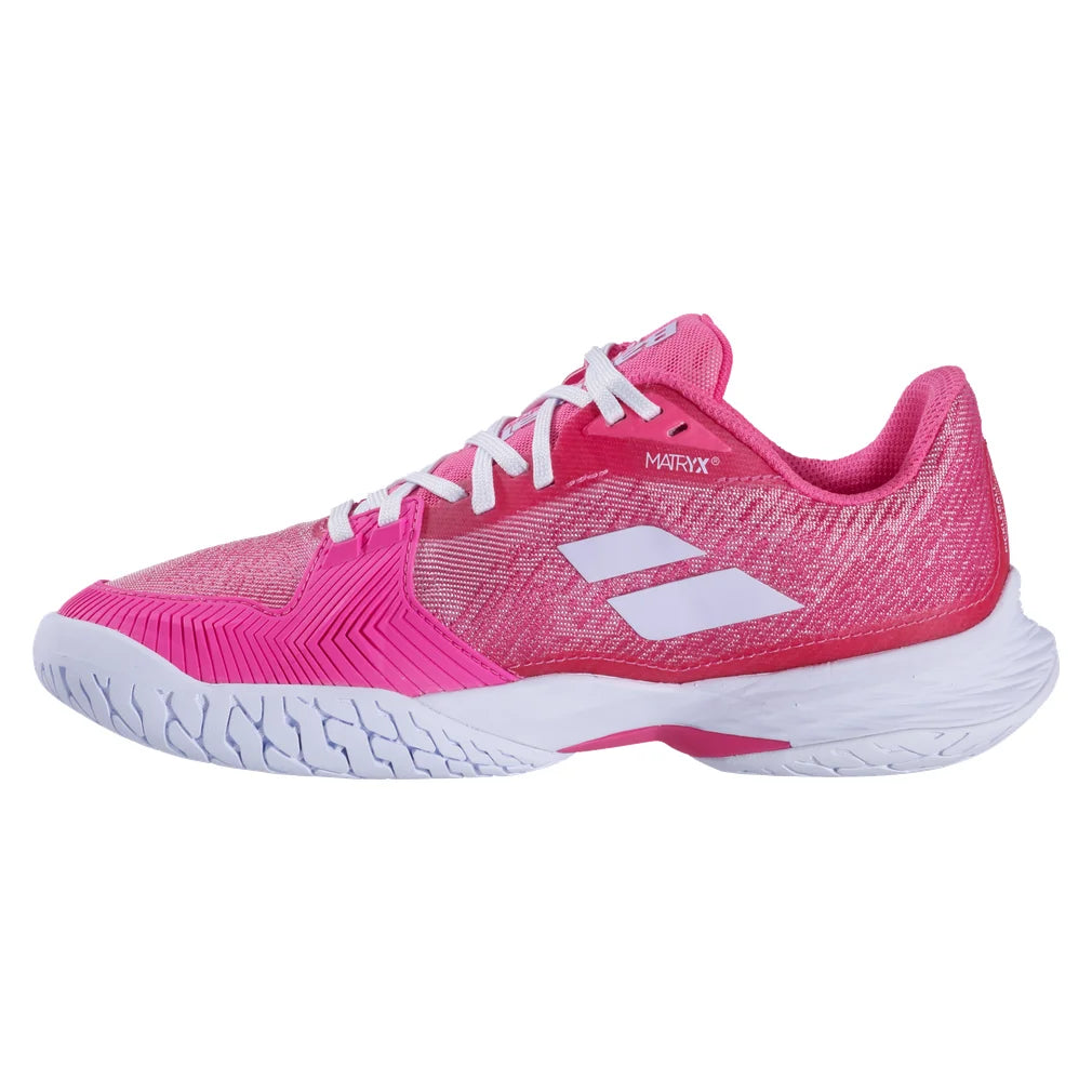 Women's Jet Mach Pickleball Shoes Fluo Pink and White, Babolat, Pickleball Express, 3A1F26B933-5087F26-2