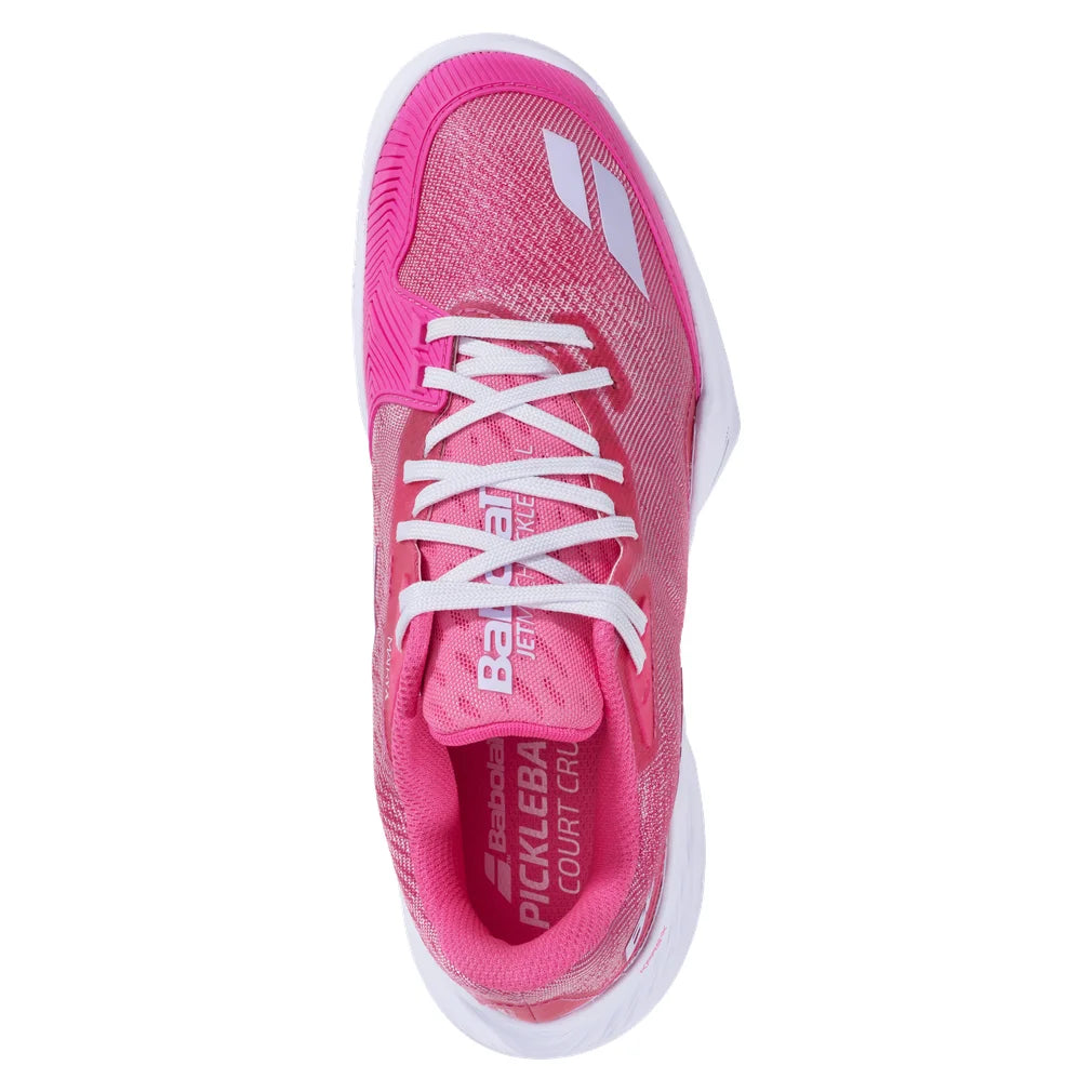 Women's Jet Mach Pickleball Shoes Fluo Pink and White, Babolat, Pickleball Express, 3A1F26B933-5087F26-3