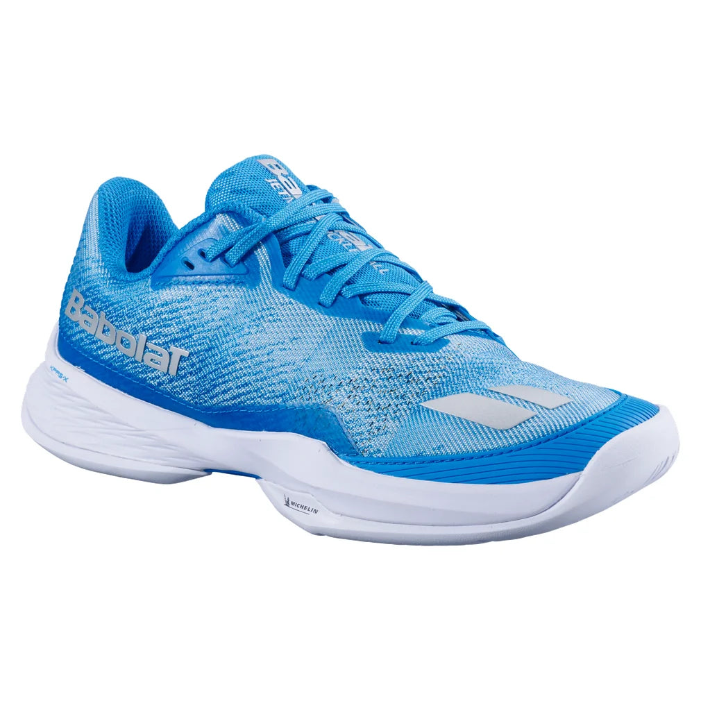 Women's Jet Mach Pickleball Shoes, Babolat, Blue/White, Pickleball Express, 3A1S26B933-4099-BLUE-WHITE-1