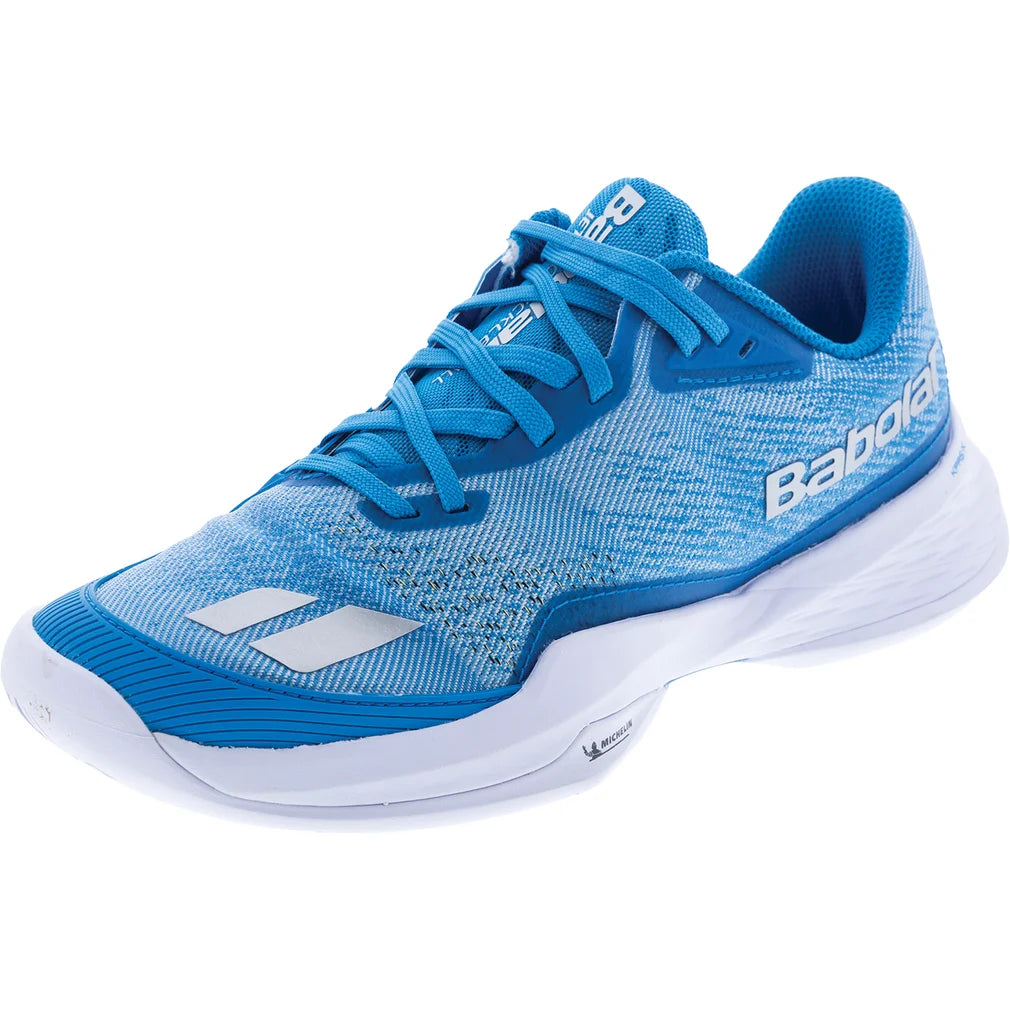 Women's Jet Mach Pickleball Shoes, Babolat, Blue/White, Pickleball Express, 3A1S26B933-4099-BLUE-WHITE-2