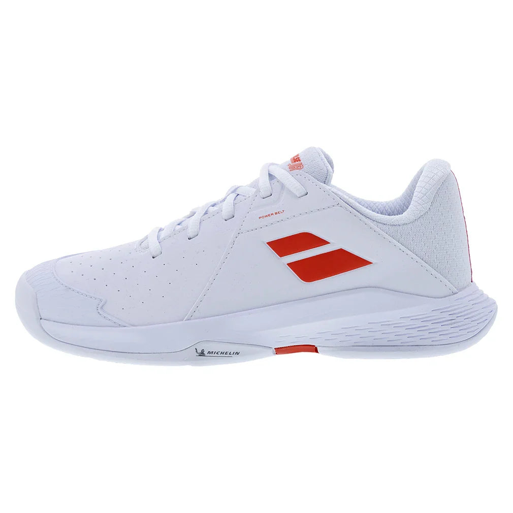 Juniors' Propulse 3 Court Shoes White and Coral