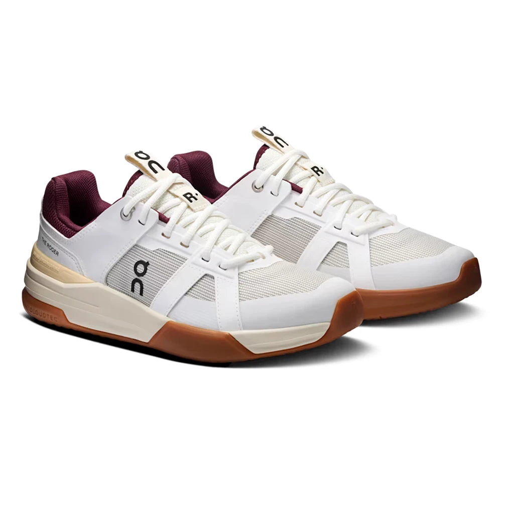 Juniors' THE ROGER Clubhouse Pro Tennis Shoes White and Maroon