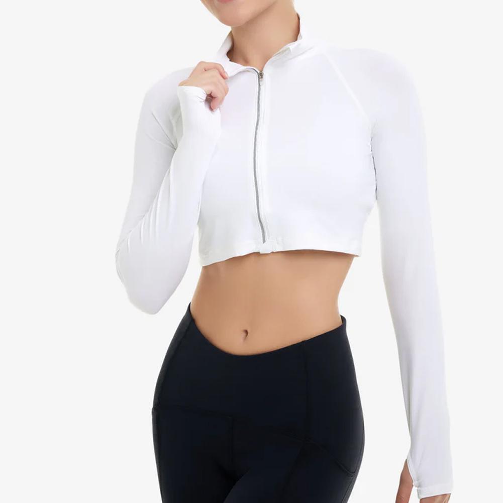 Women's Full Zip Crop Top