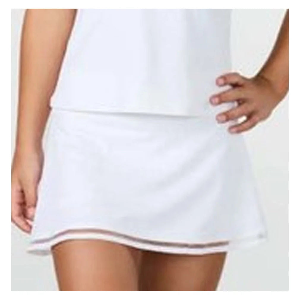 Girls' Tennis Skort White,Apparel,Sofibella,White,XS,Tennis Express,4085