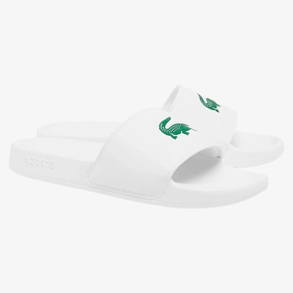 Men's Serve Slide 0.0 White and Green,Footwear,Lacoste,White/Green,7,Tennis Express,49CMA0041-082F26