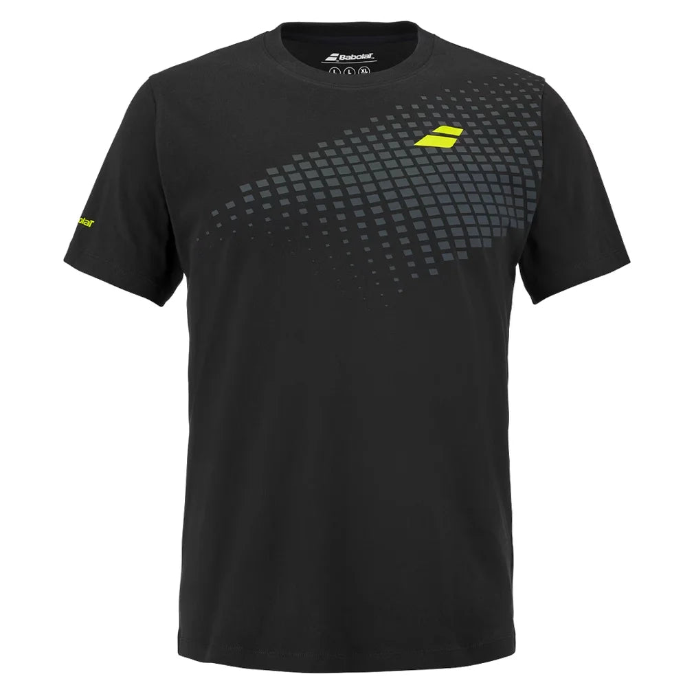 Men's Aero Cotton Tee Black, Babolat, Pickleball Express, 4US26441W-2000-1