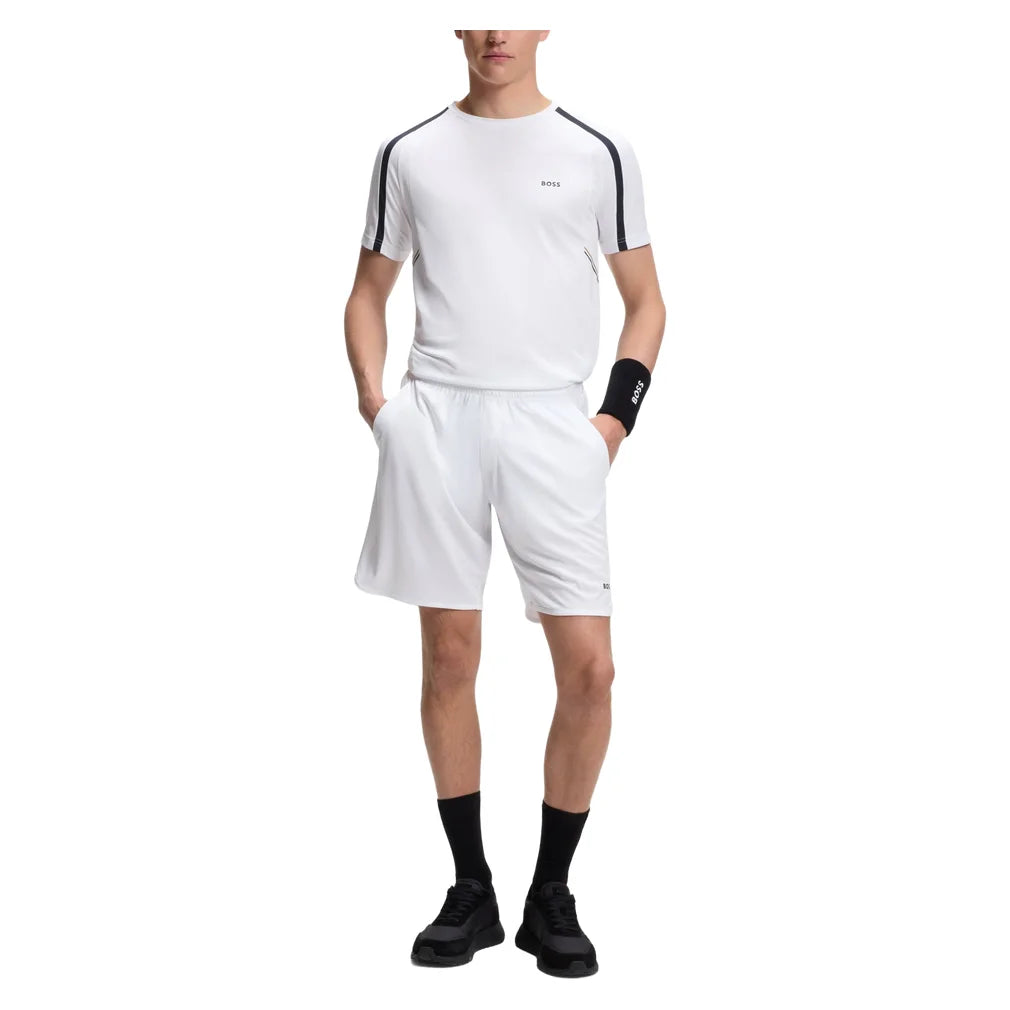 Men's TOC Game 9 inch Jersey Shorts White, Hugo Boss, Pickleball Express, 50563340-100F26-3