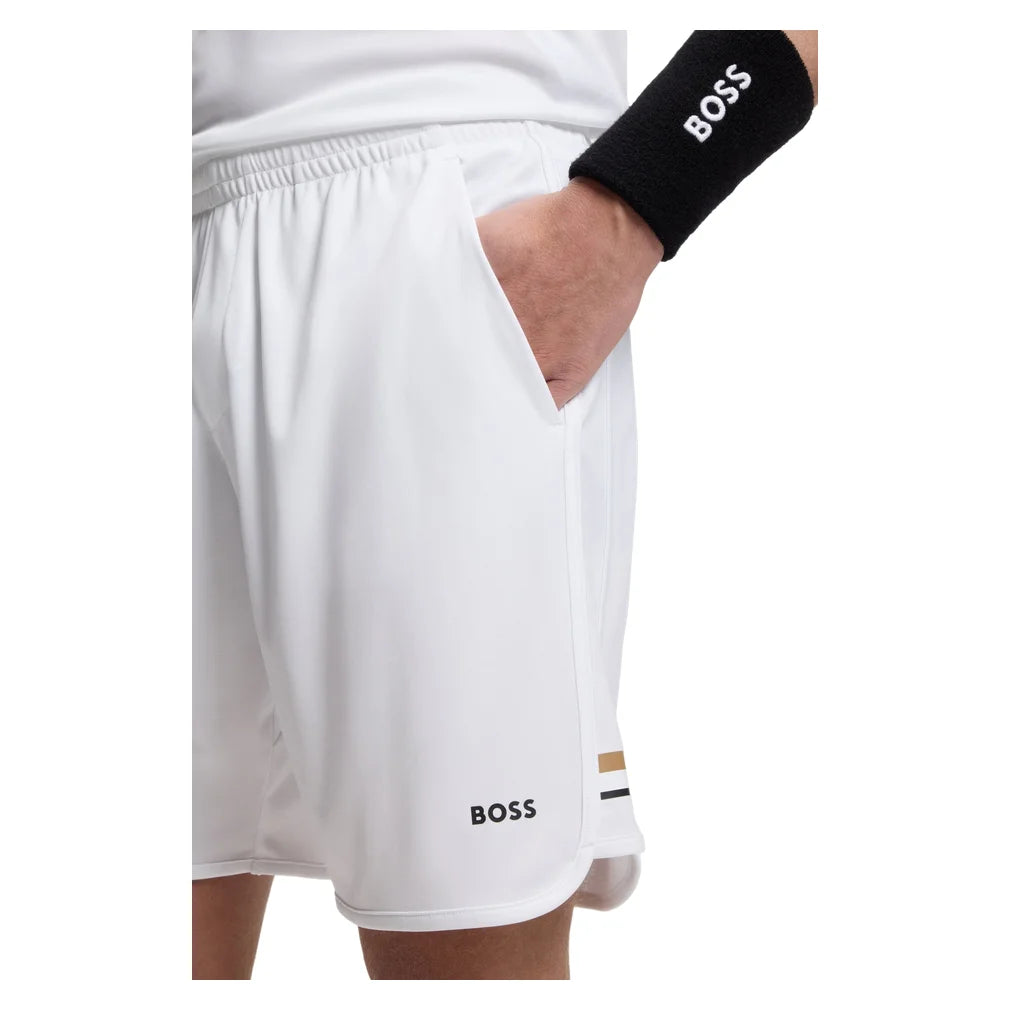 Men's TOC Game 9 inch Jersey Shorts White, Hugo Boss, Pickleball Express, 50563340-100F26-4