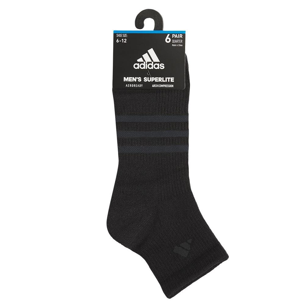 Men's Superlite 3.0 6 Pack Quarter Socks Black and Night Grey