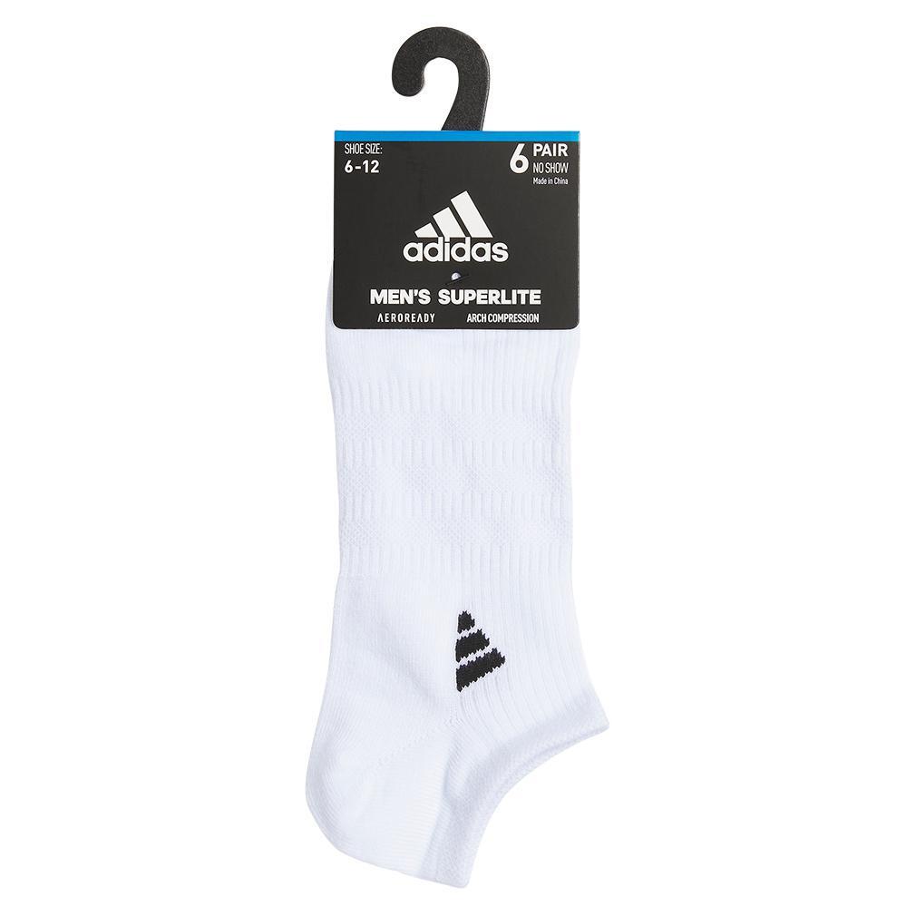 Men's Superlite 3.0 6 Pack No Show Socks White and Black