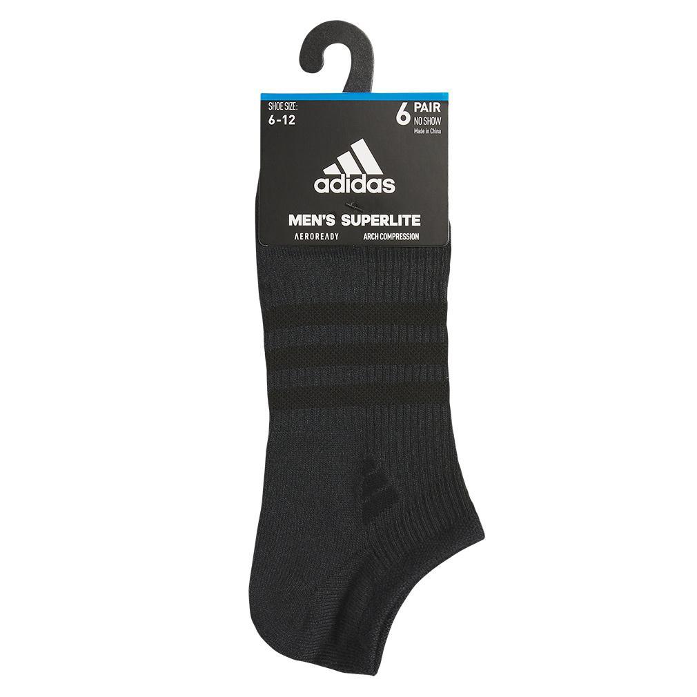 Men's Superlite 3.0 6 Pack No Show Socks Black and Night Grey