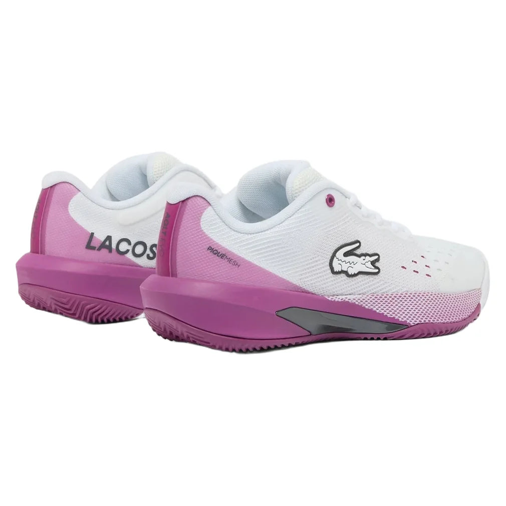Women's AG-LT EVO Shoes White and Purple, Lacoste, Pickleball Express, 52SFA0052-Z54F26-2