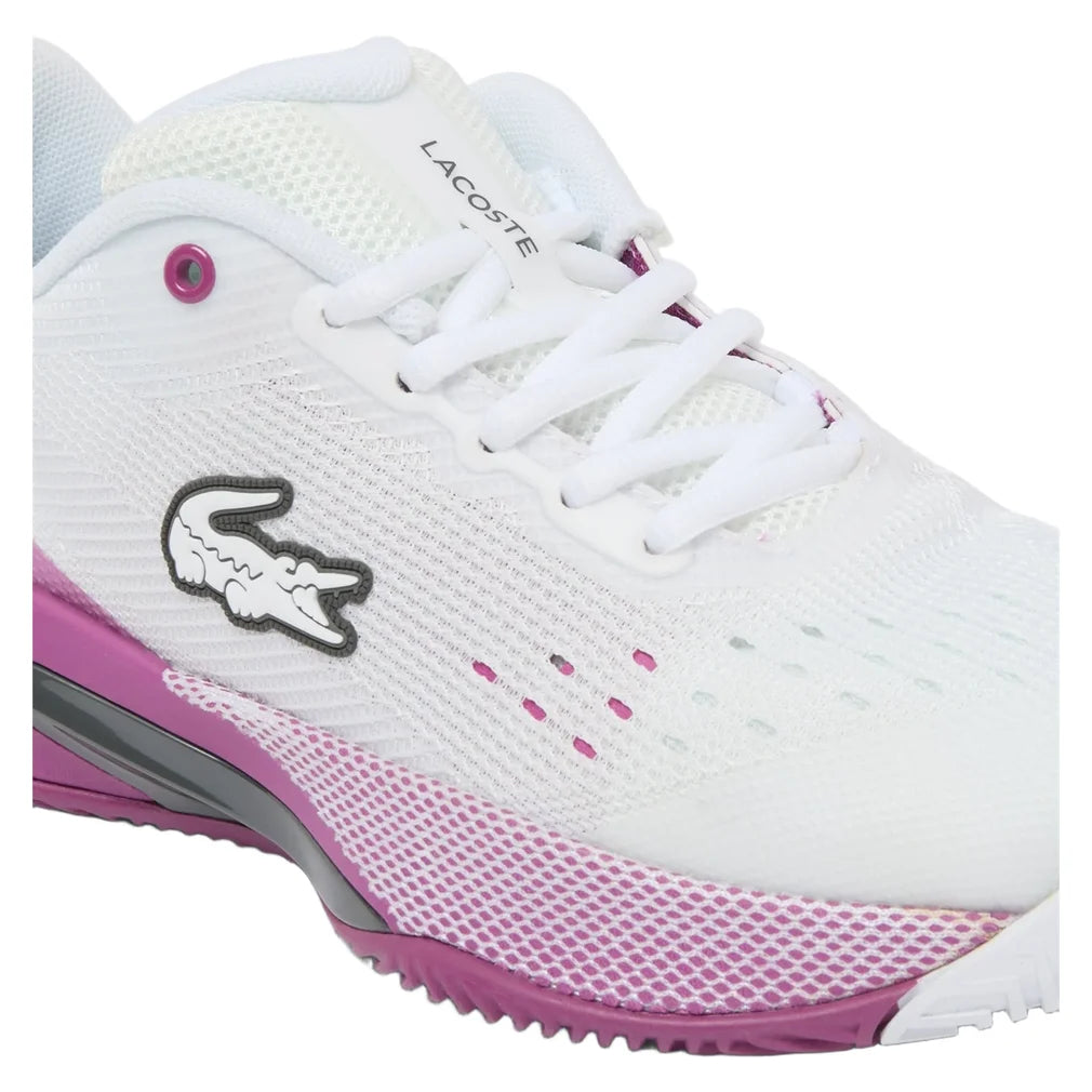 Women's AG-LT EVO Shoes White and Purple, Lacoste, Pickleball Express, 52SFA0052-Z54F26-5