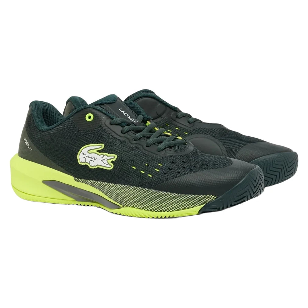 Men's AG-LT EVO Shoes Dark Green and Yellow, Lacoste, Pickleball Express, 52SMA0070-AB3F26-1