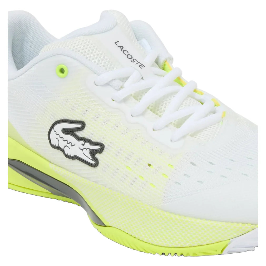 Men's AG-LT EVO Shoes White and Yellow, Lacoste, Pickleball Express, 52SMA0156-V05F26-5