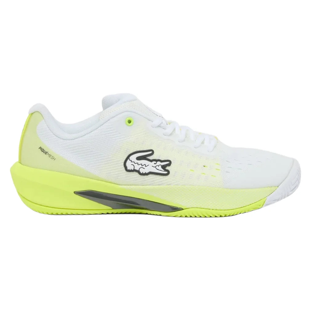 Men's AG-LT EVO Shoes White and Yellow, Lacoste, White/Yellow, Pickleball Express, 52SMA0156-V05F26-WHITE-YELLOW-1