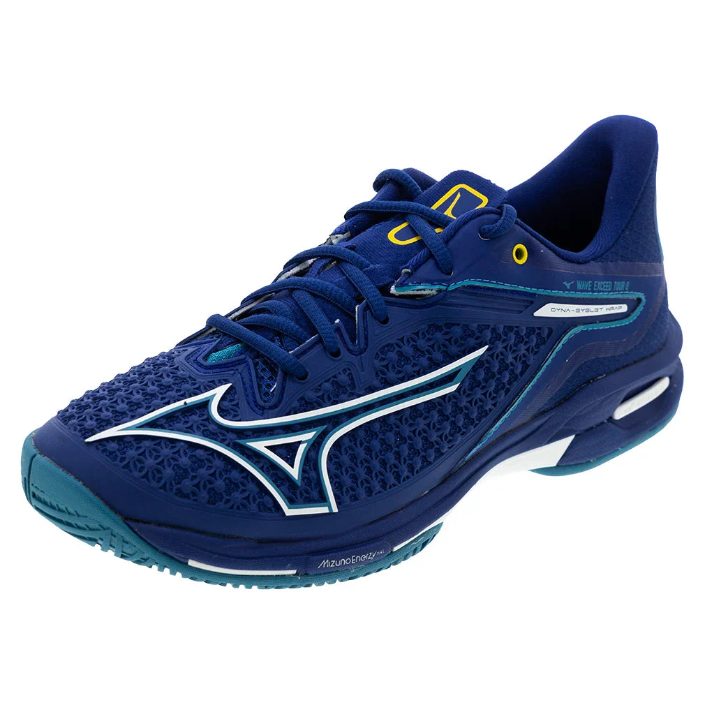 Men's Wave Exceed Tour 6 Court Shoes Bellwether Blue and White
