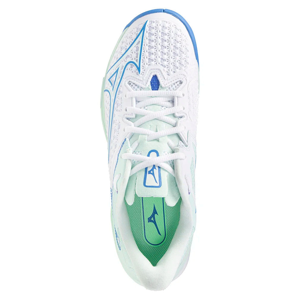 Women's Wave Exceed Tour 6 Court Shoes White and Frontier Blue