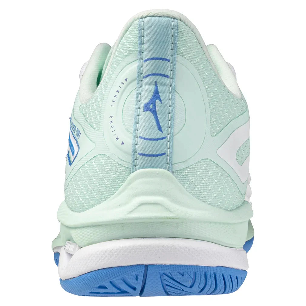 Women's Wave Exceed Tour 6 Court Shoes White and Frontier Blue