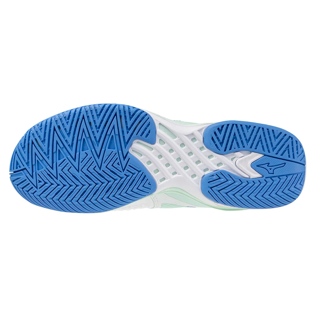 Women's Wave Exceed Tour 6 Court Shoes White and Frontier Blue