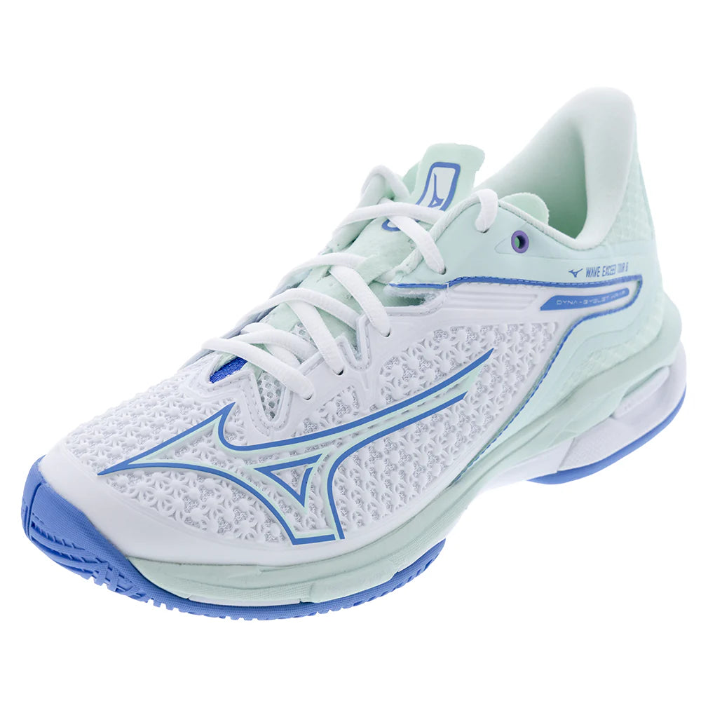 Women's Wave Exceed Tour 6 Court Shoes White and Frontier Blue