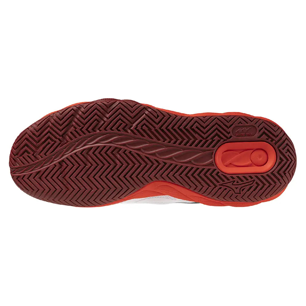 Men's Wave Enforce Court 2 AC Shoes White and Fiery Red
