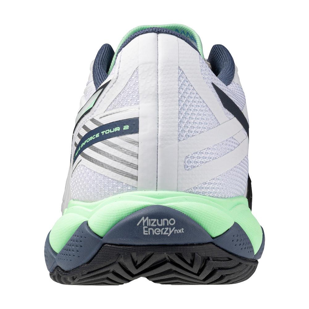 Men's Wave Enforce Tour 2 Court Shoes White and Neo Mint