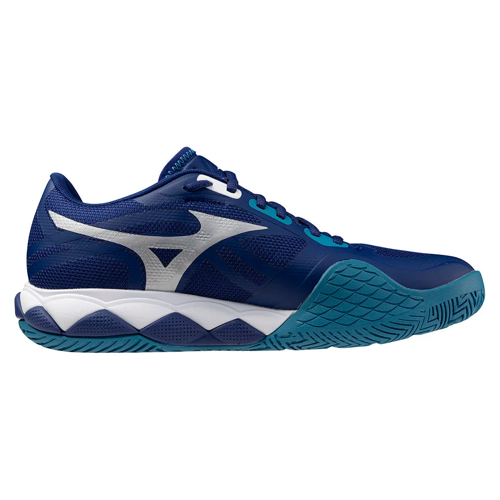 Men's Wave Enforce Tour 2 Court Shoes Bellwether Blue and White