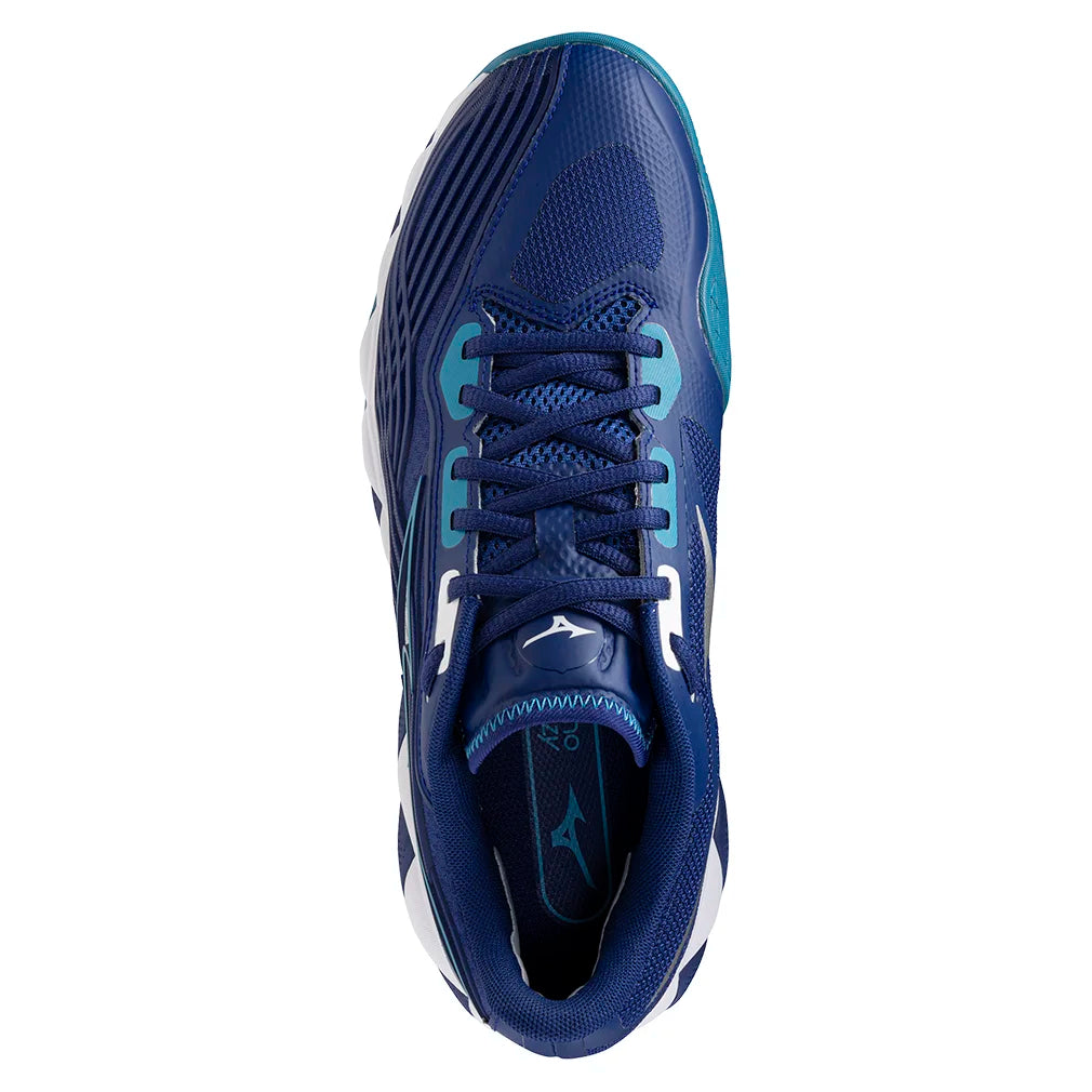 Men's Wave Enforce Tour 2 Court Shoes Bellwether Blue and White