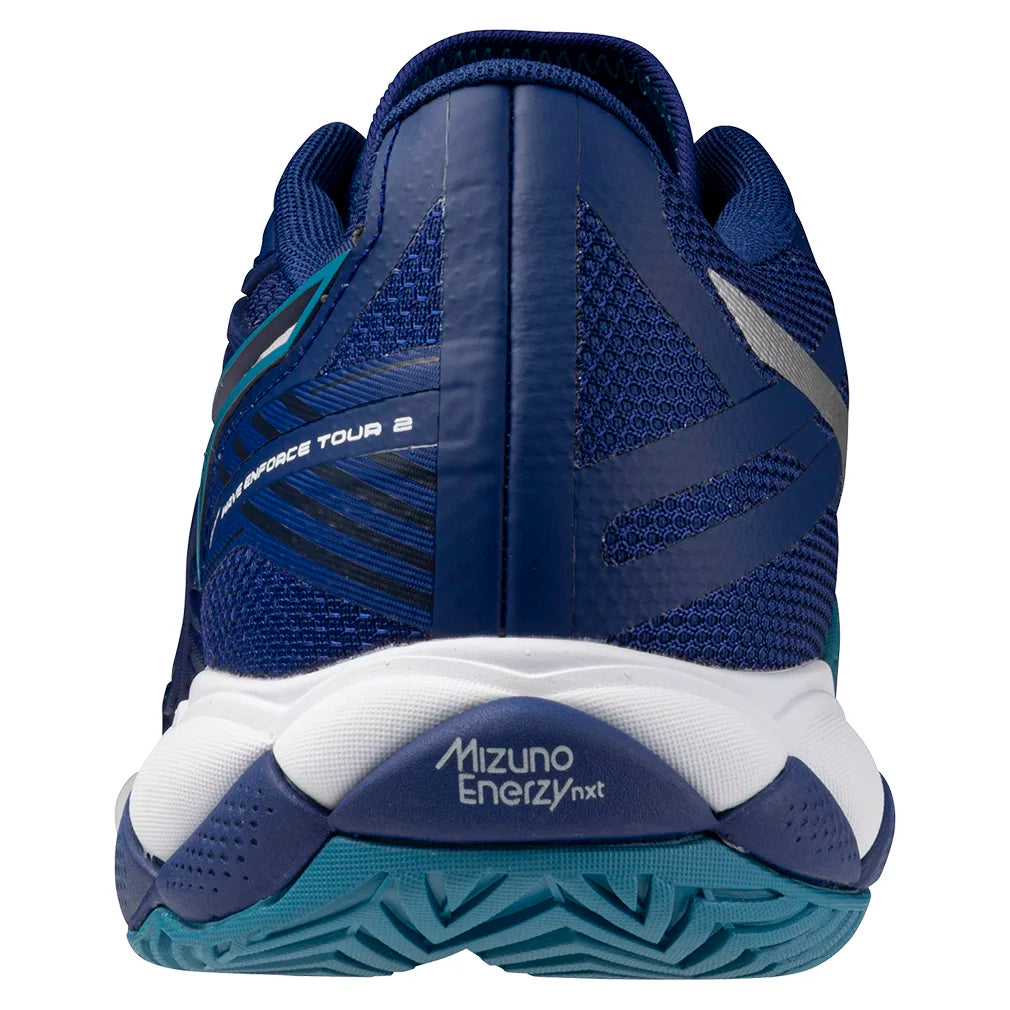 Men's Wave Enforce Tour 2 Court Shoes Bellwether Blue and White