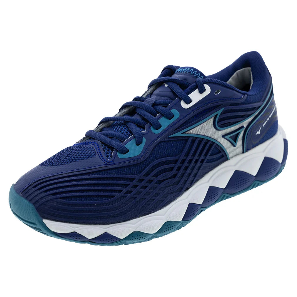 Men's Wave Enforce Tour 2 Court Shoes Bellwether Blue and White