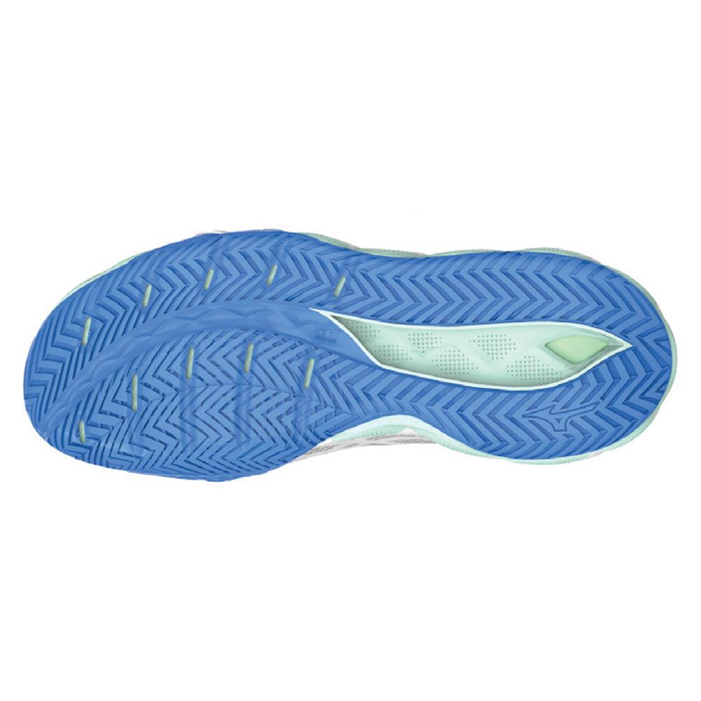 Women's Wave Exceed Tour 6 Court Shoes White and Frontier Blue