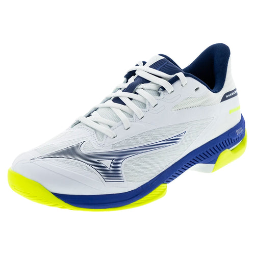 Men's Wave Exceed Court AC Shoes White and Dazzling Blue