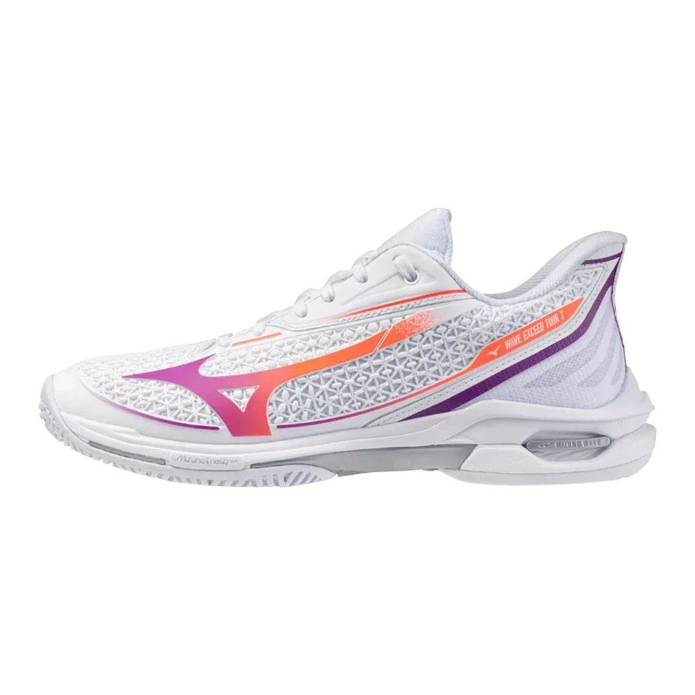 Women's Wave Exceed Tour 7 AC Shoes White and Dahlia
