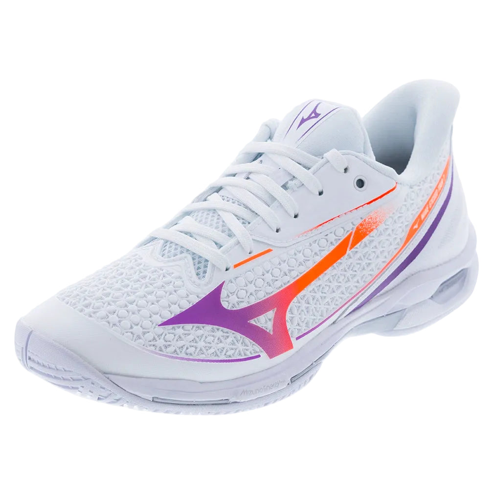 Women's Wave Exceed Tour 7 AC Shoes White and Dahlia