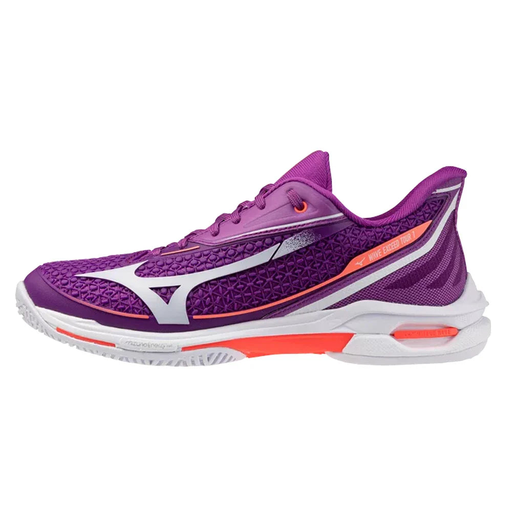 Women's Wave Exceed Tour 7 AC Shoes Dahlia and White