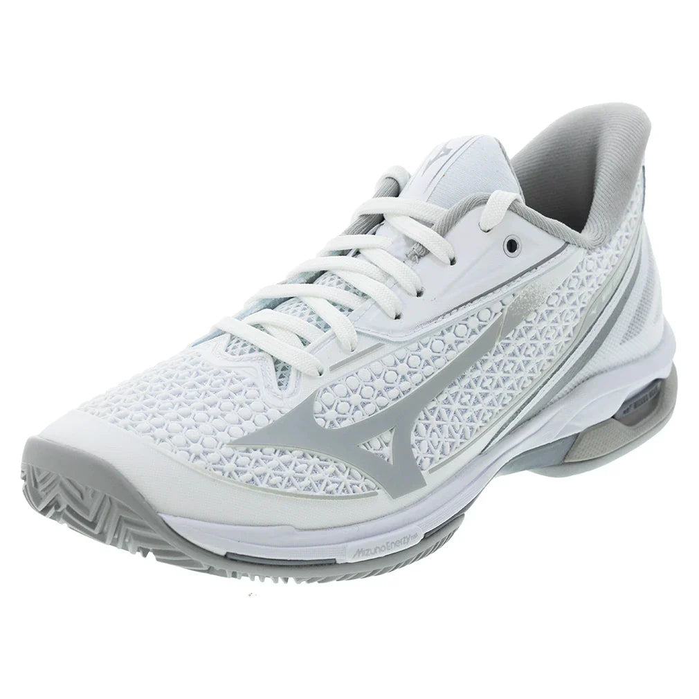 Women's Wave Exceed Tour 7 Clay Court Tennis Shoes White and Harbor Mist-Footwear-Mizuno-, [current_file_name-Tennis Express