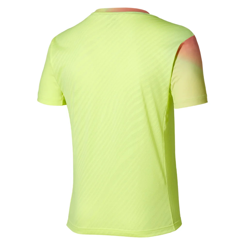 Men's Shadow GX Short Sleeve Tee Lime Pulp, Mizuno, Pickleball Express, 650041-4H4HF26-1