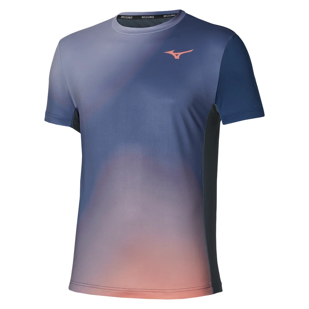 Men's Shadow GX Short Sleeve Tee Insignia Blue, Mizuno, Insignia Blue, Pickleball Express, 650041-5A5AF26-INSIGNIA-BLUE-1
