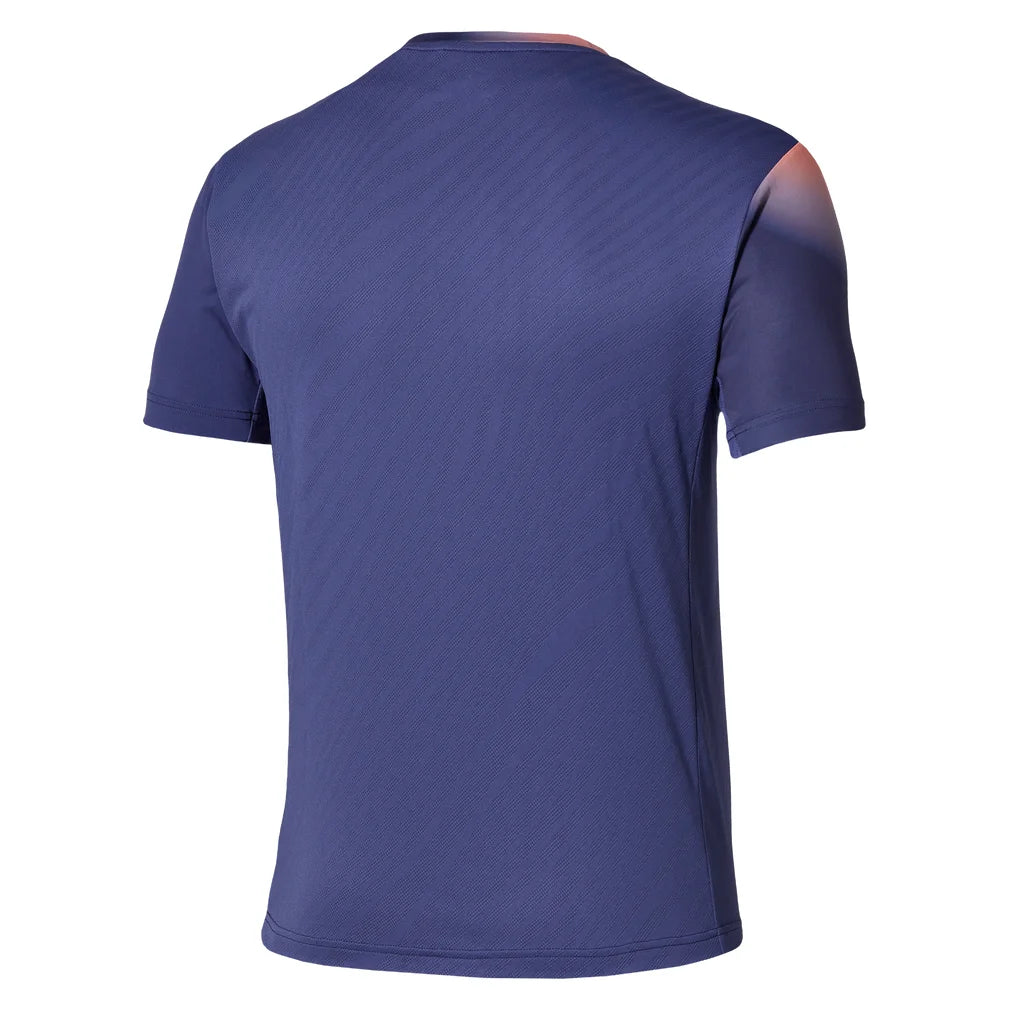 Men's Shadow GX Short Sleeve Tee Beacon Blue, Mizuno, Pickleball Express, 650041-5T5TF26-1